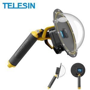 TELESIN 6'' 30M Underwater Housing Dome Port Floaty Hand Grip for GoPro Hero 8